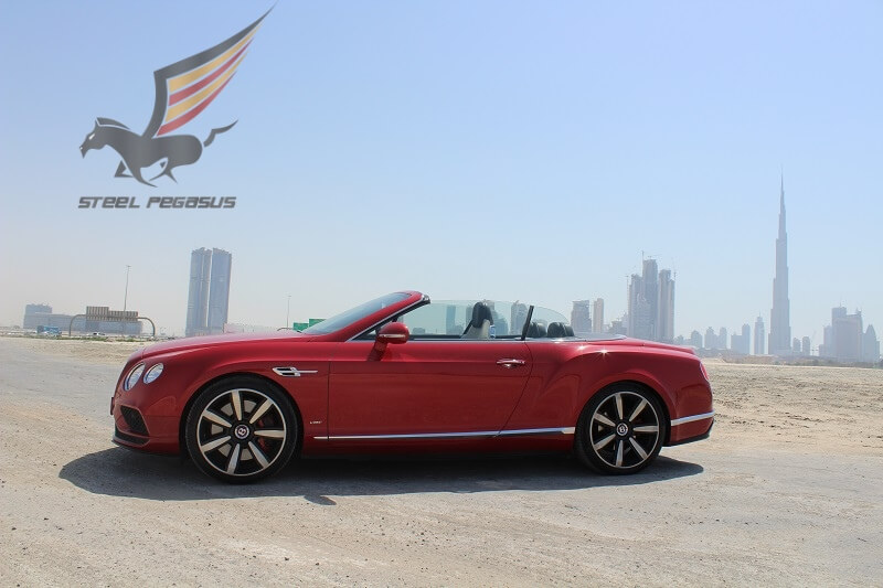 Rent BENTLEY GTc red Convertible in Dubai